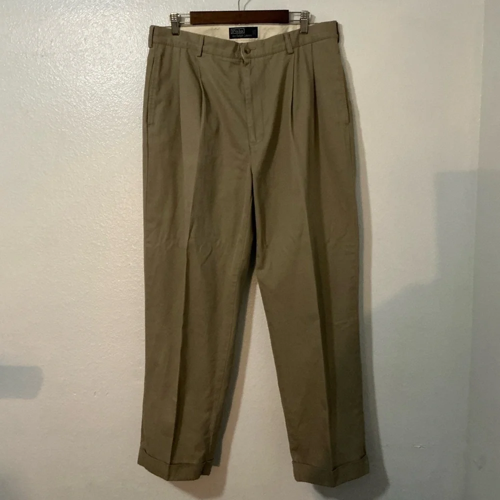 Polo Ralph Lauren Vintage Pleated Cuffed Khaki Chino Pants